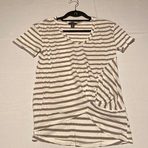 Taupe/Grey striped top